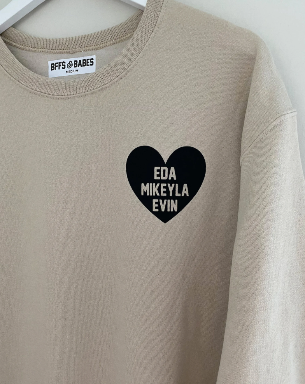 Personalizable Beige Heart Sweatshirt