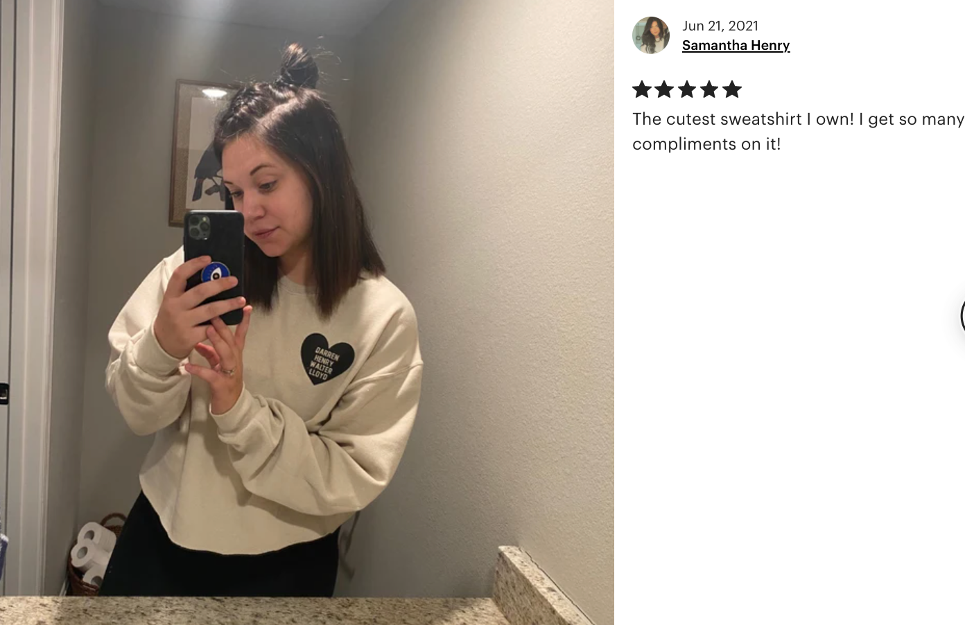 Personalizable Beige Heart Sweatshirt