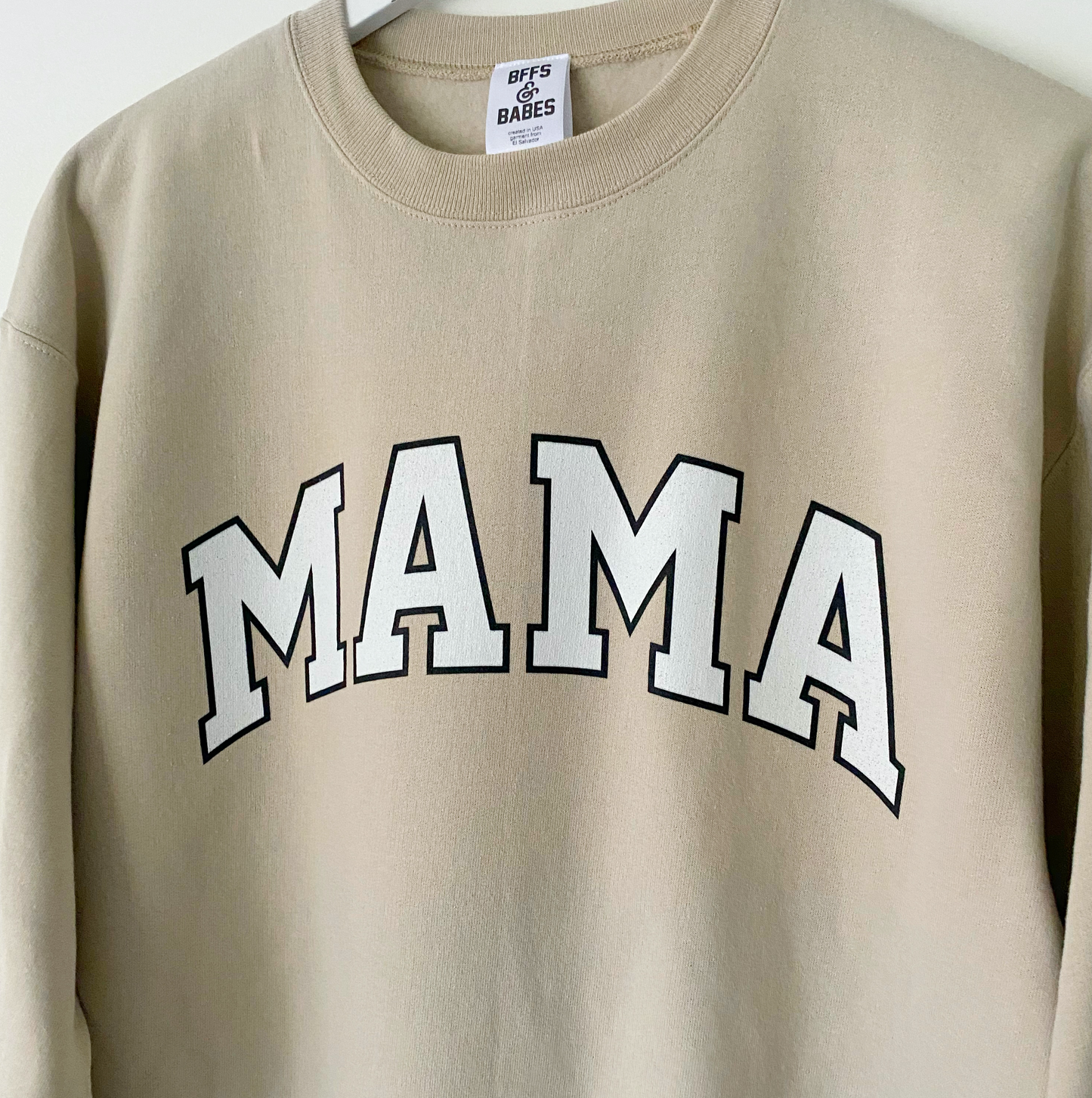 Collegiate Mama Beige Printed Sweatshirt