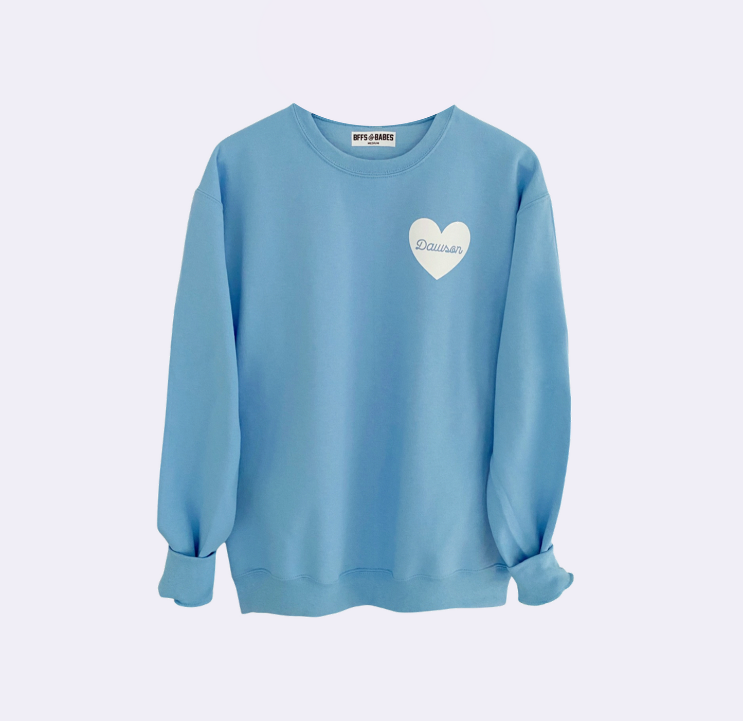 Sudadera Personalizable con Corazón en Azul Claro