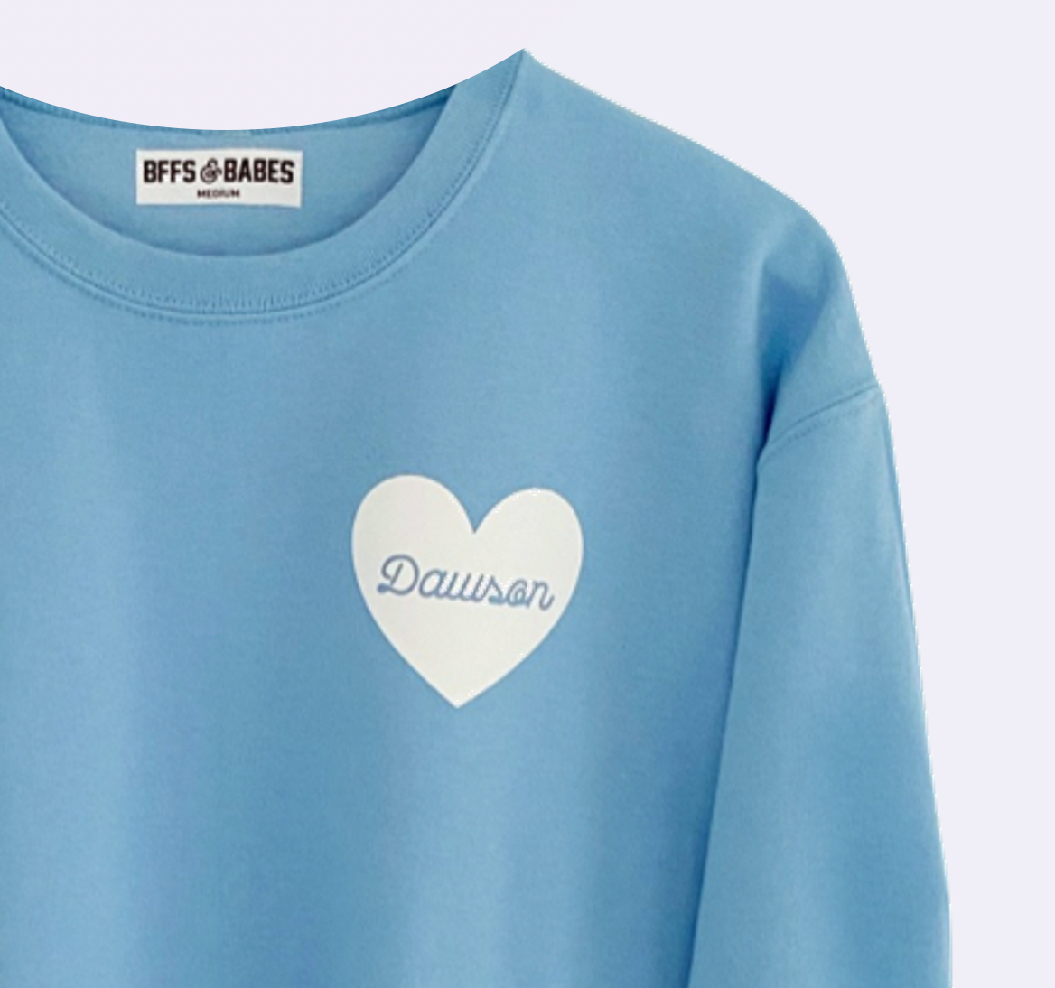 Sudadera Personalizable con Corazón en Azul Claro