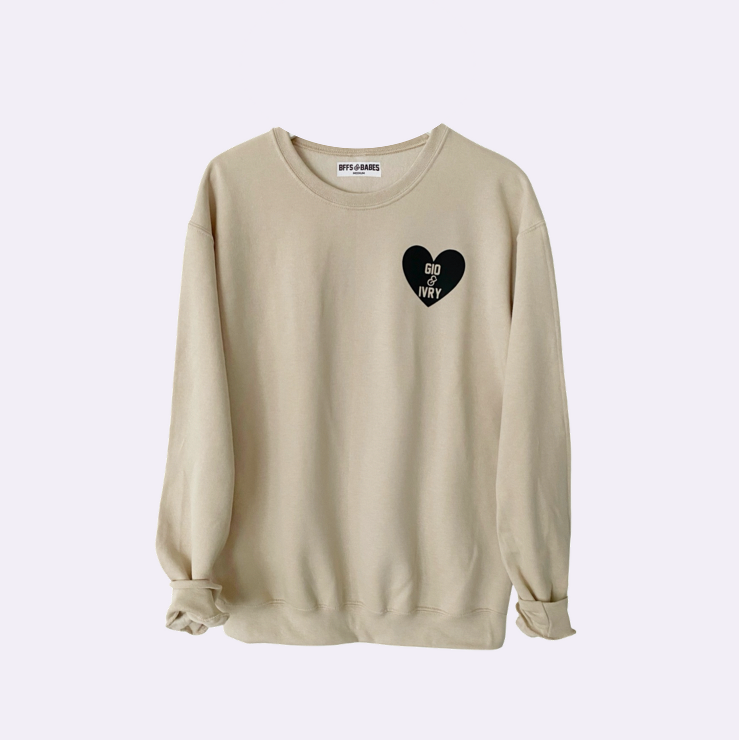 Personalizable Beige Heart Sweatshirt