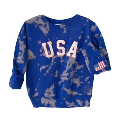 Patriotic Toddler Tie-Dye Sweatshirt - USA Spirit - Korvel