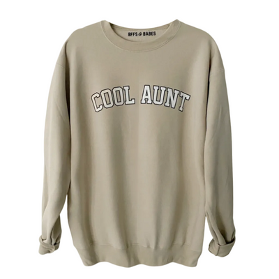Sweatshirt beige imprimé "Cool Aunt"