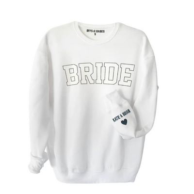 Personalized Bride Sweatshirt with Heart Detail