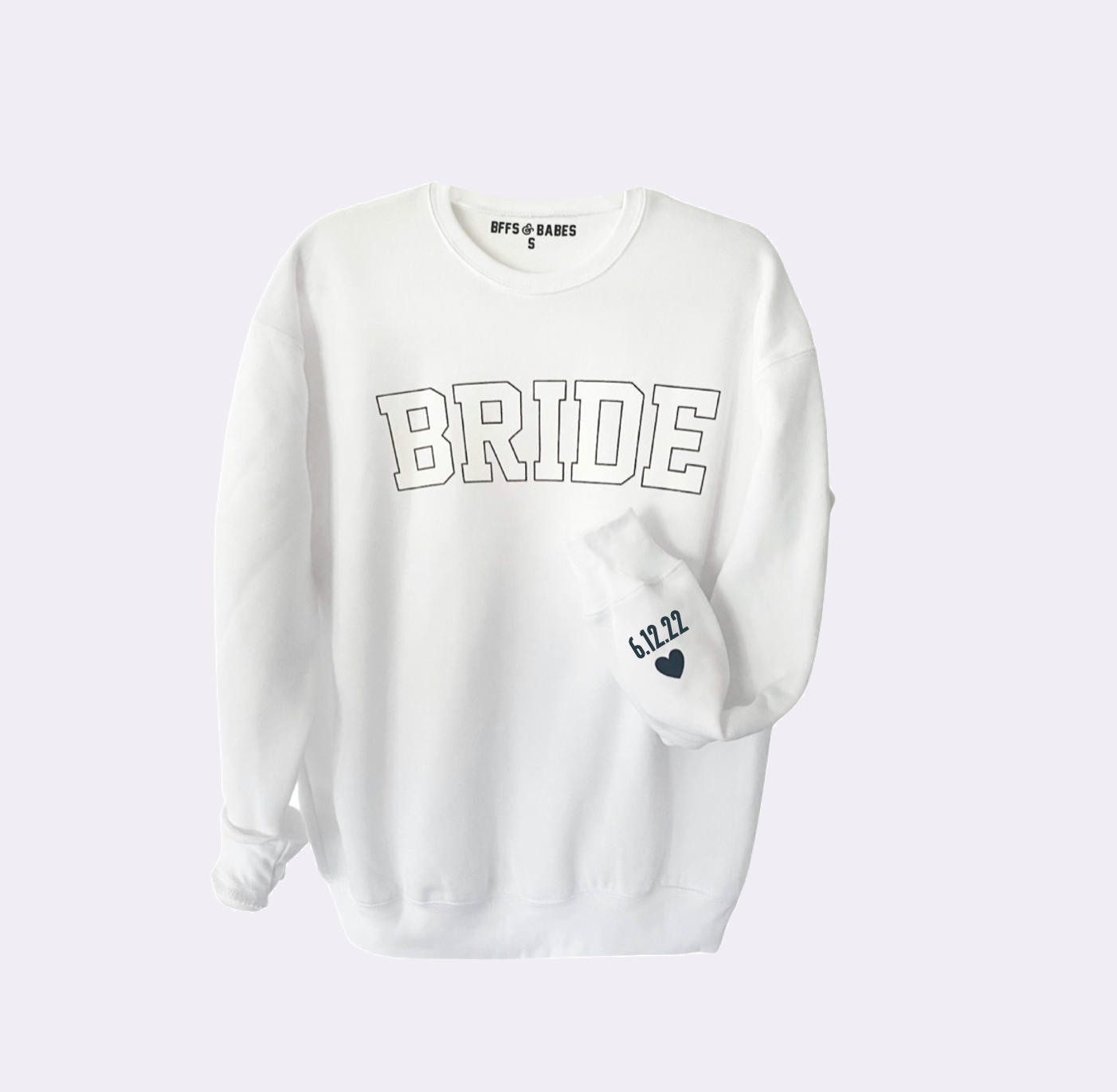 Personalized Bride Sweatshirt with Heart Detail