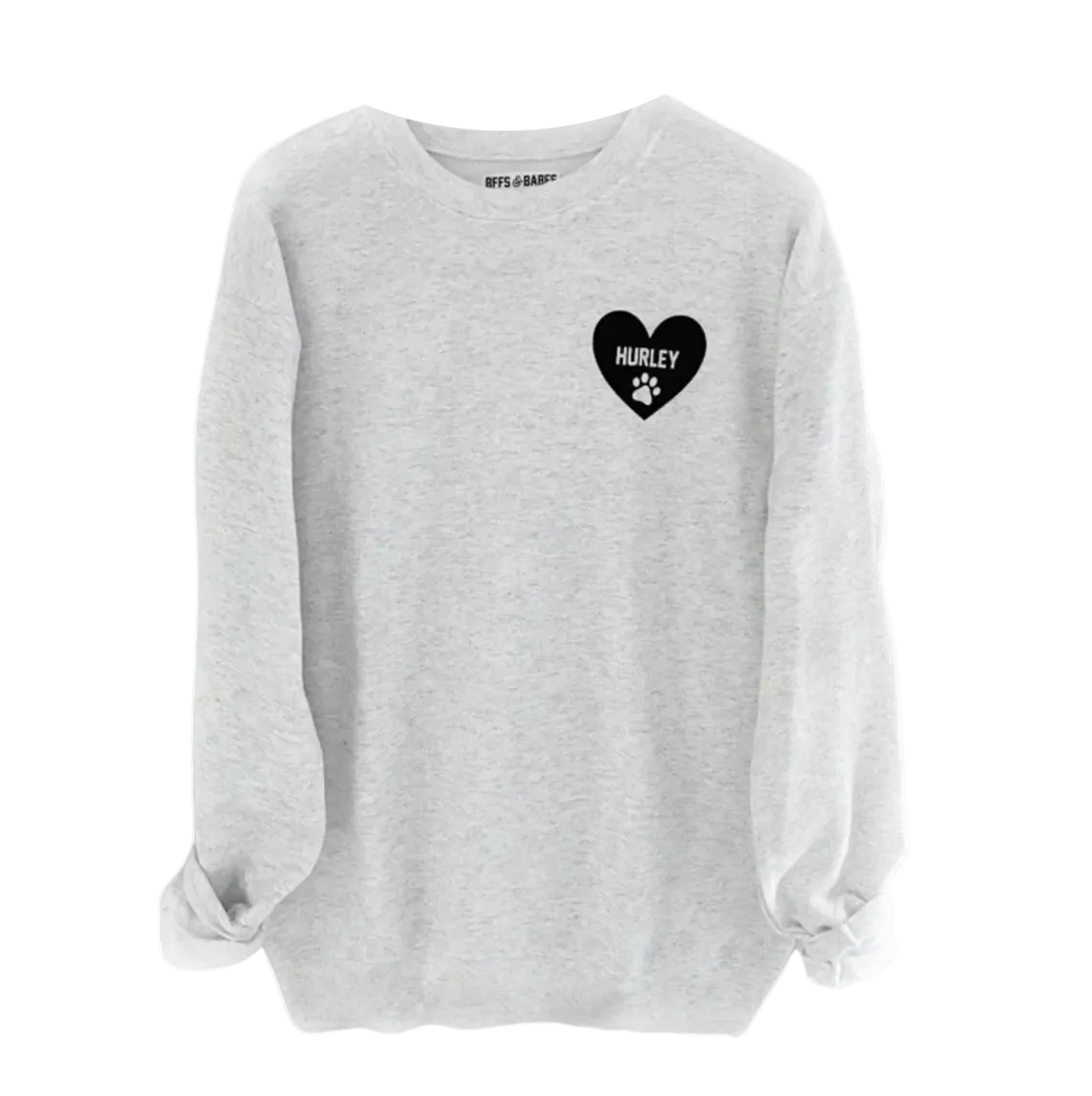 Sweatshirt Heart U Most Gris avec Imprimé de Patte Personnalisé