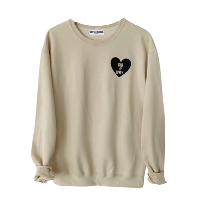 Personalizable Beige Heart Sweatshirt