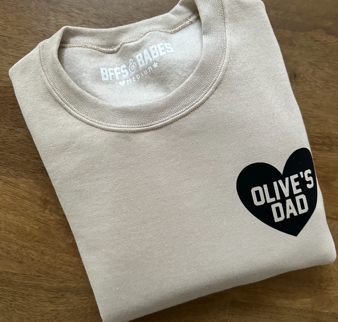 Personalizable Beige Heart Sweatshirt