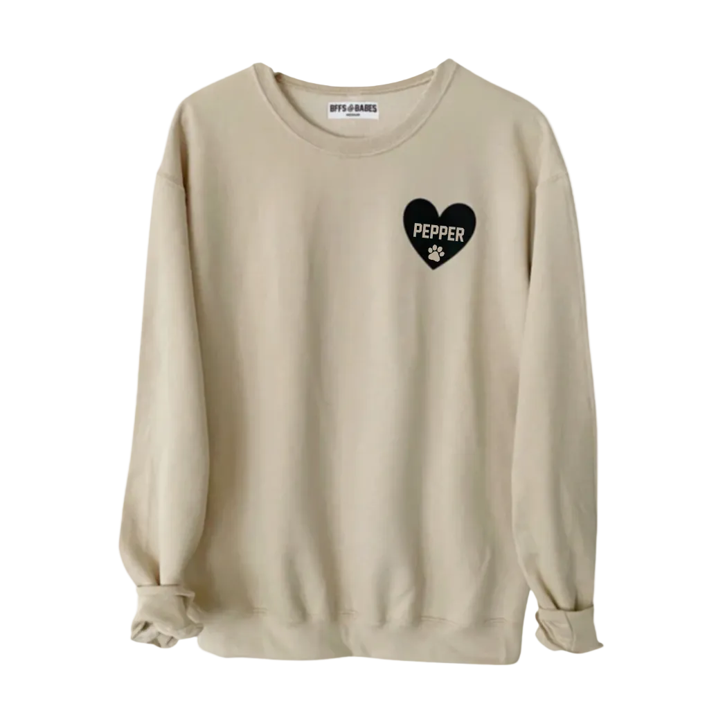 Personalizable Beige Sweatshirt with Paw Print