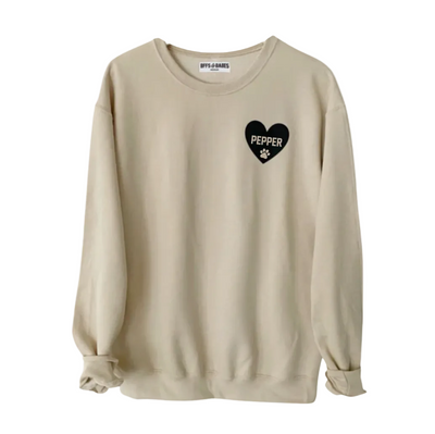 Personalizable Beige Sweatshirt with Paw Print