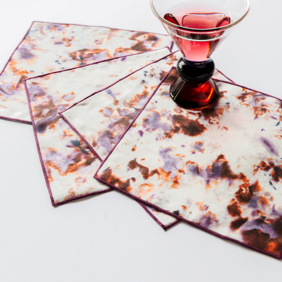 Juego de Servilletas de Cóctel de Mármol Rosa