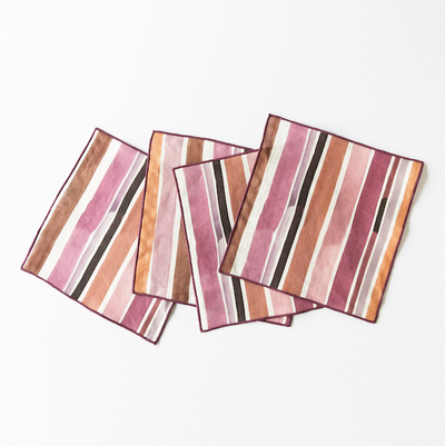 Lisbon Stripe Cocktail Napkin Set - Korvel