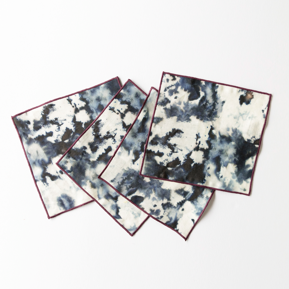 Elegant Grey Marble Cocktail Napkins Set