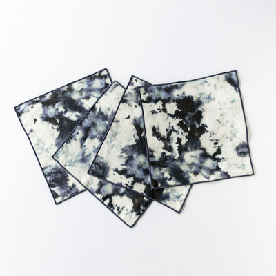Elegant Grey Marble Cocktail Napkins Set