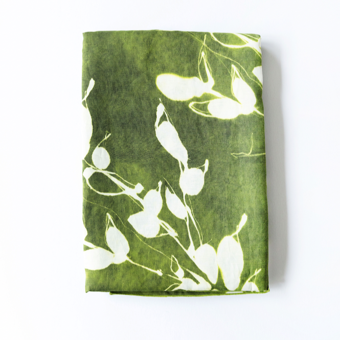 Mantel de mesa con estampado Porto en verde oliva