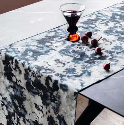 Elegant Grey Marble Table Runner