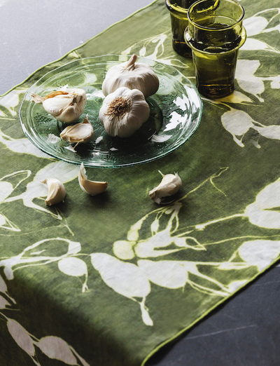 Porto Print in Olive Table Runner