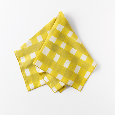 Yellow Cross-Hatch Linen Napkin