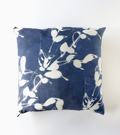 Porto Print Indigo Throw Pillow