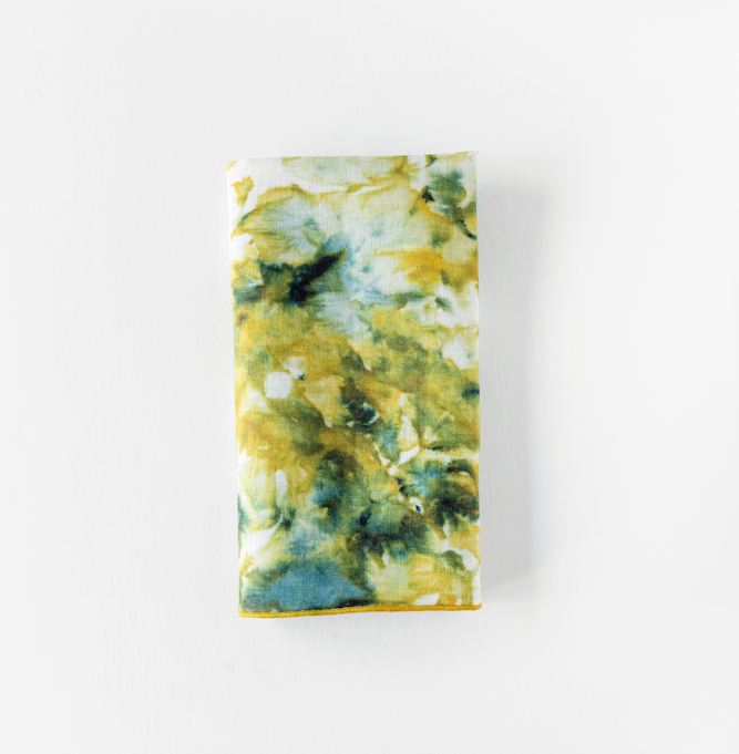 Servilleta de Tela con Estampado de Mármol Verde