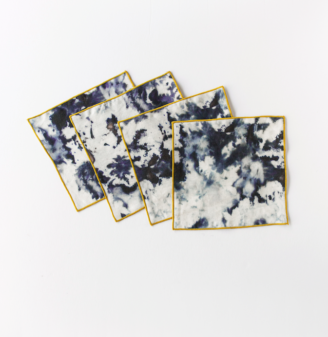 Elegant Grey Marble Cocktail Napkins Set