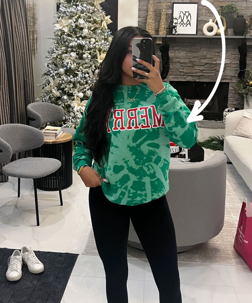 Sweatshirt Tie-Dye Joyeux avec Imprimé Audacieux