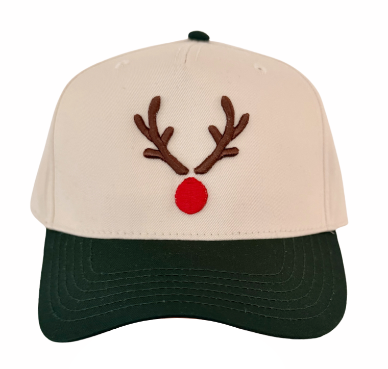 Rudolph Puff Embroidered Baseball Cap
