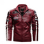Chaqueta de Cuero Vegano para Hombre Estilo Biker con Insignias
