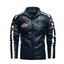 Chaqueta de Cuero Vegano para Hombre Estilo Biker con Insignias
