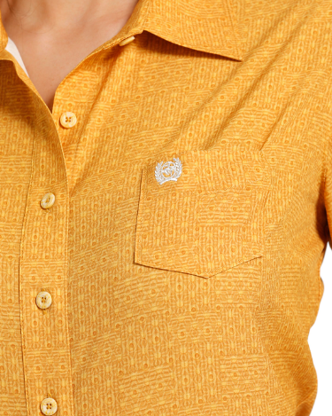 Cinch Women's Mustard Arenaflex Long Sleeve Shirt - Korvel