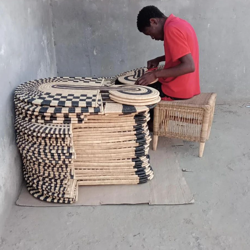 Arte de Pared Woven Maravi en Negro y Natural