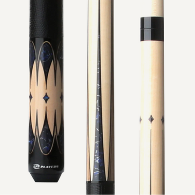 Premium Maple Cue with Striking Blue Stone Accents - Korvel
