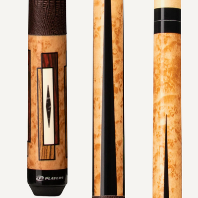 Elegant Antique Maple Cue with Lizard Leather Wrap - Korvel