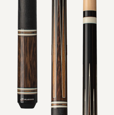 Players Black Palm & Bocote Cue With Embossed Leather Wrap - Korvel