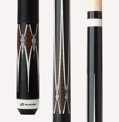 Elite Players Black & Snakewood Billiard Cue with Premium Linen Wrap - Korvel