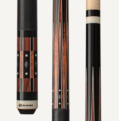 Premium Black & Cocobolo Billiard Cue with Luxurious Linen Grip - Korvel