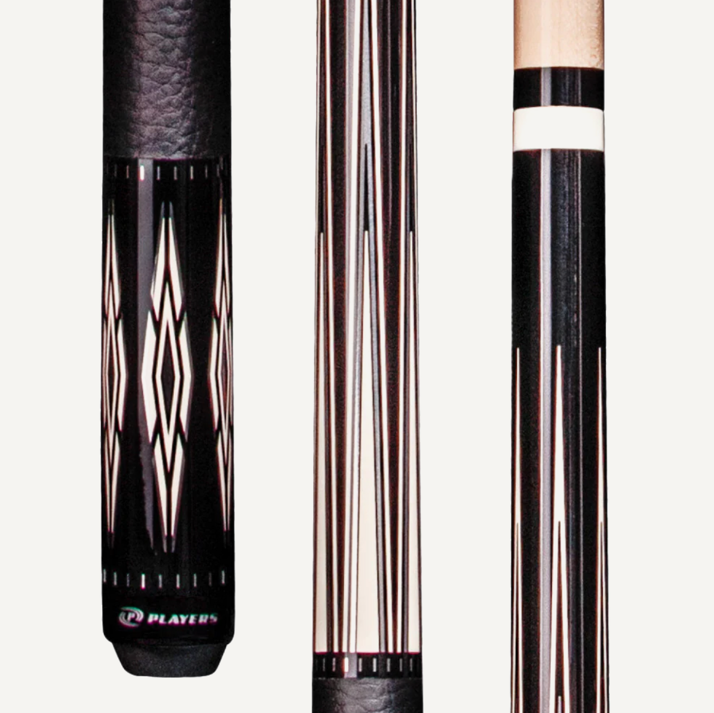 Players Black & Ivory Cue With Leatherette Wrap - Korvel