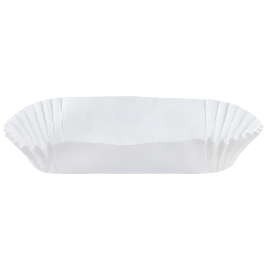 Hoffmaster 4" Cajas de Hojaldre Blancas Enceradas con Flecos Pequeñas para Eclairs - 500/Paquete