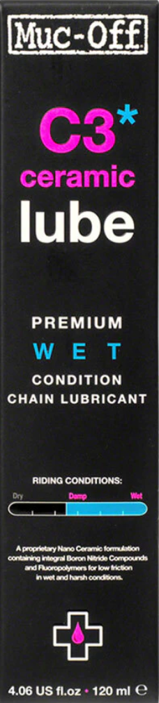 Muc-Off C3 Ceramic Wet Chain Lube - Premium Performance Lubricant - Korvel