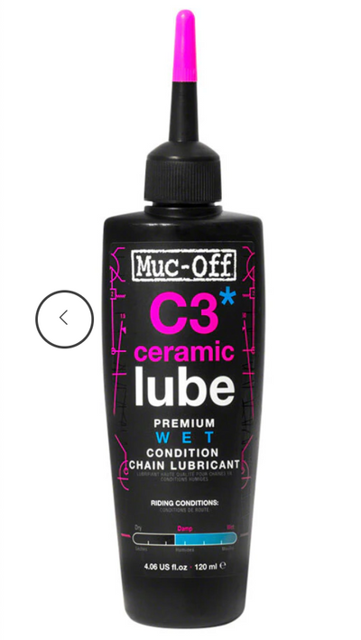 Muc-Off C3 Ceramic Wet Chain Lube - Premium Performance Lubricant - Korvel