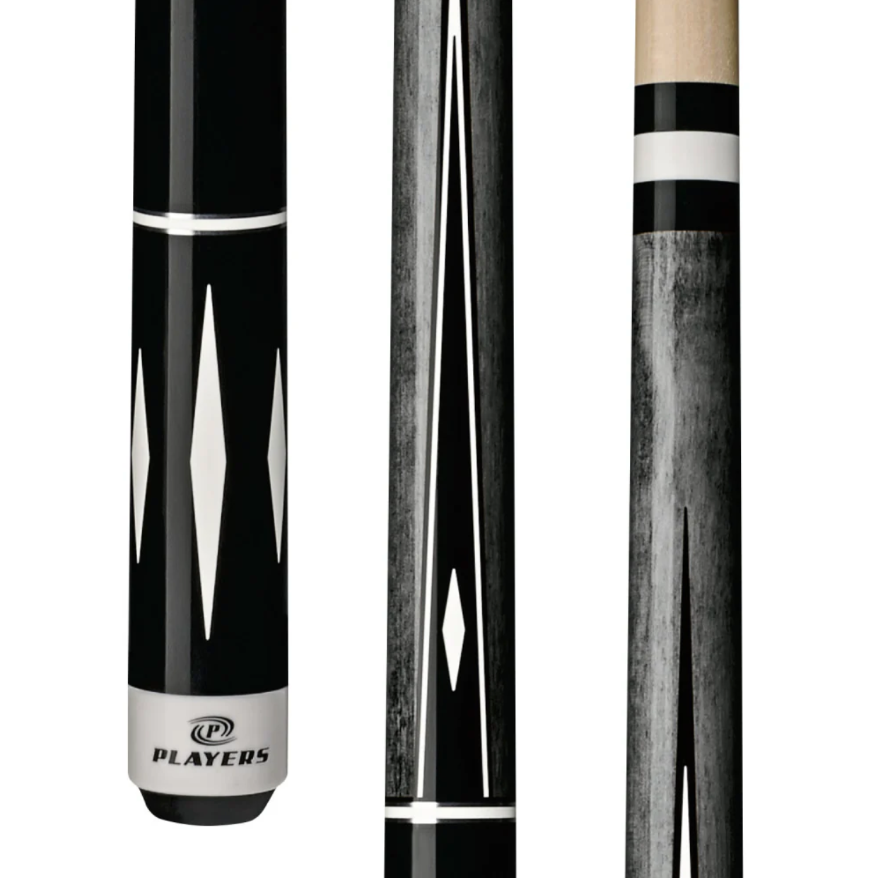 Premium Grey & White Diamond Billiard Cue Stick - Korvel