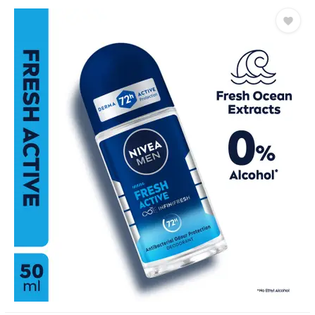 Nivea Men Fresh Active 48H Anti-Perspirant Roll-On Deodorant 50 ml