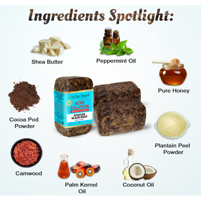 Pure Natural African Black Soap - 5 Oz