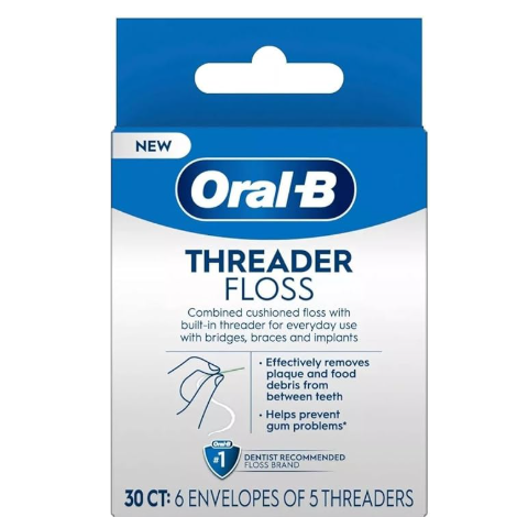 Bâtonnets de fil dentaire Oral-B Glide Threader - 30 unités