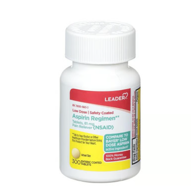 Leader Aspirin Regimen Tablets 81mg - 300 Count