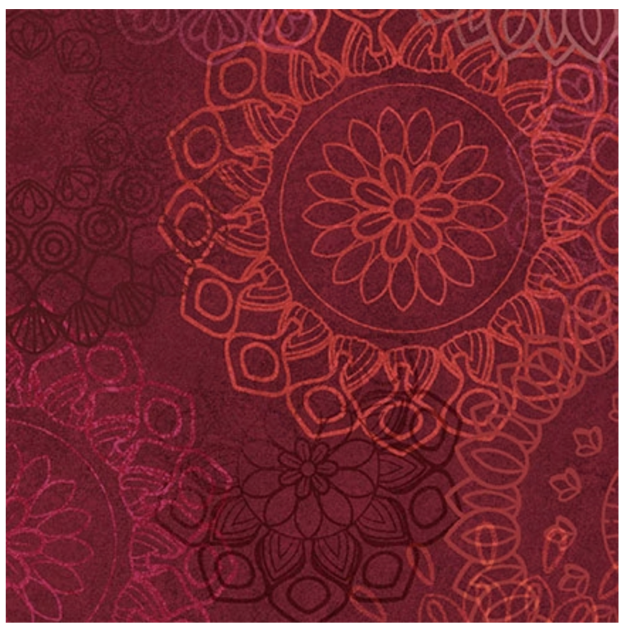 Maroon and Red Operetta Lace Flowers Cotton Fabric - 108" Wide