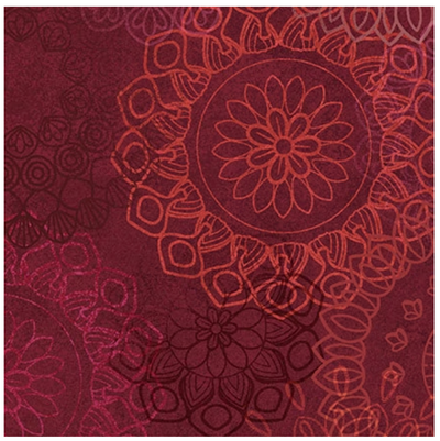 Maroon and Red Operetta Lace Flowers Cotton Fabric - 108" Wide