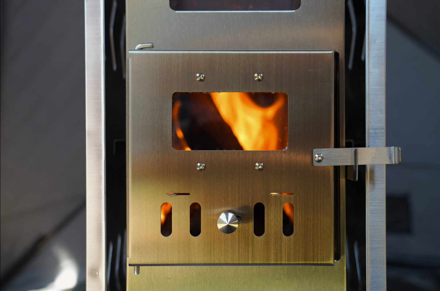 Sauna Tent Wood Stove | Portable | Brushed Stainless - Korvel