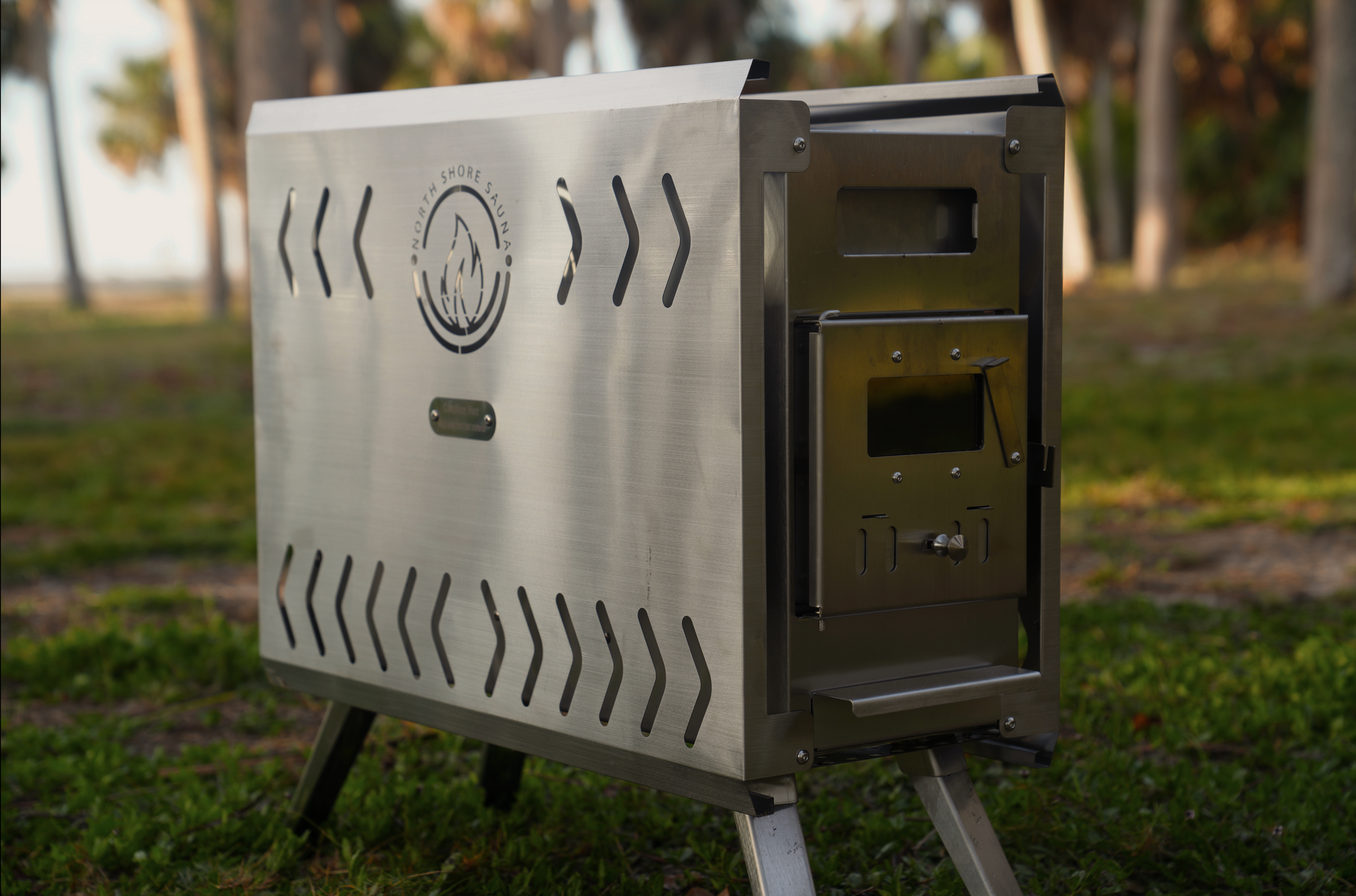 Sauna Tent Wood Stove | Portable | Brushed Stainless - Korvel